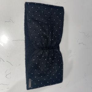 Steve Madden Black Allover Stone Winter Headband Head Wrap Ear Warmer Crystal